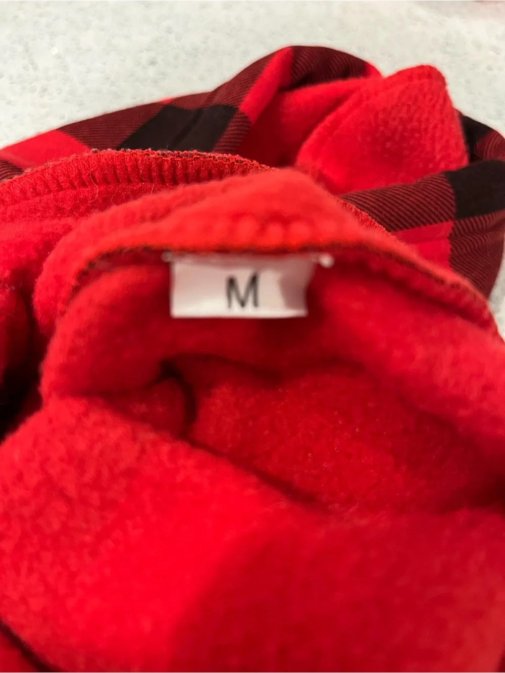Dog Plaid Hoodie - Red & Black Buffalo Check